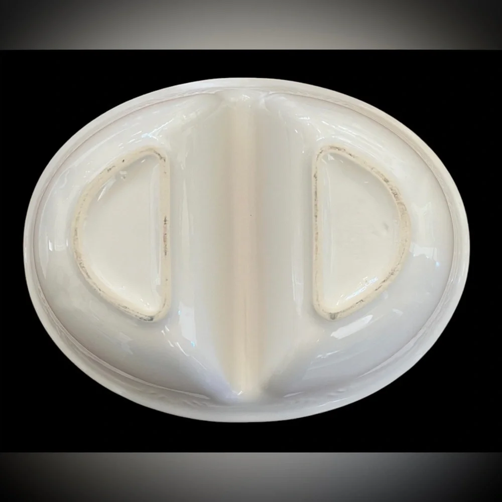 Pfaltzgraff divided ceramic serving dish white vintage